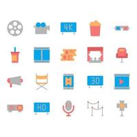 Conjunto de iconos de cine vector