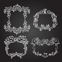 Christmas chalk wreath elements premium vector