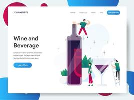 Landing page template of Wine and Beverage  vector