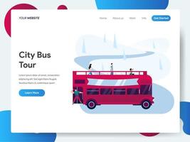 Landing page template of City Bus Tour vector