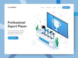 Landing page template of Professional Esport Player  vector