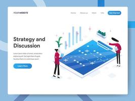 Landing page template of Strategy and Discussion vector