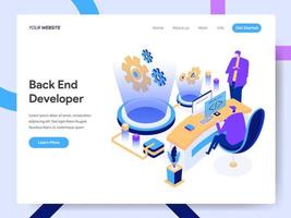 Landing page template of Back End Developer  vector