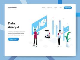 Landing page template of Data Analyst  vector