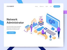 Landing page template of Network Administrator vector