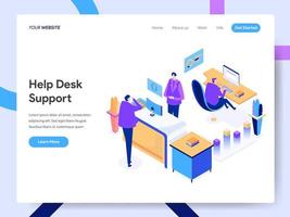 Landing page template of Help Desk Support vector