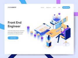 Landing page template of Front End Engineer  vector