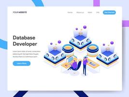 Landing page template of Database Developer  vector