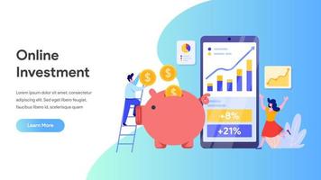 Online Investment Landing page vector