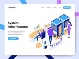 Landing page template of System Administrator vector