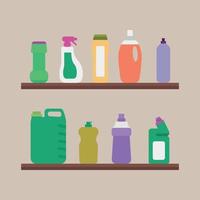 Set Of Products For Cleaning vector