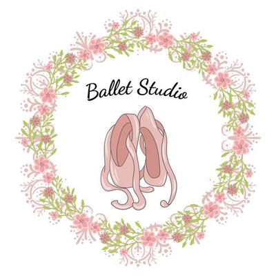 Pink pointe shoes with floral frame