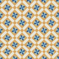 Orange And Blue Tiles Pattern vector