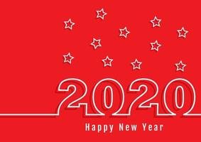 Happy New Year number outline background  vector