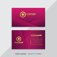 Red luxury golden business card with abstract lines vector