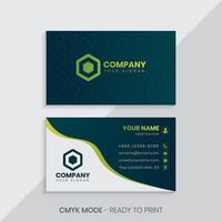 Stylish dark green business card vector