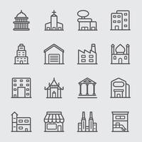 Building line icon  vector