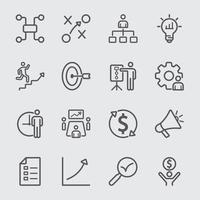 Icono de línea de plan de negocios vector