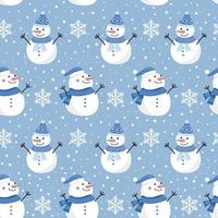 Christmas seamless pattern with snowman  vector