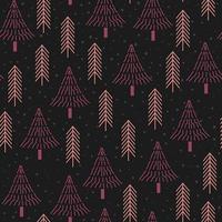 Pink Christmas tree seamless pattern vector
