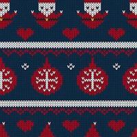 Christmas seamless knitted pattern background vector