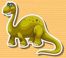 Dinosaurio marrón con cara feliz vector