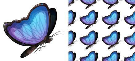 Dibujos animados de patrón de mariposa transparente y aislado vector