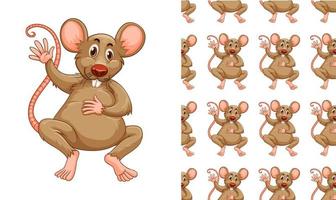 Seamless and isolated mouse or rat pattern vector