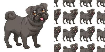 Seamless and isolated dog pattern vector