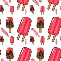 Seamless pattern tile cartoon with ice creams vector