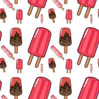 Seamless pattern tile cartoon with ice creams vector