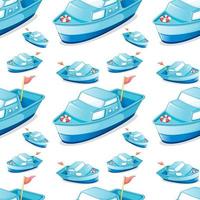 Seamless pattern tile cartoon with toy boat vector