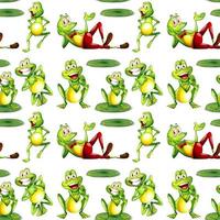 Seamless pattern tile cartoon with frogs vector