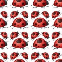 Seamless and isolated ladybug pattern vector