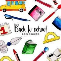 Watercolor Back To School Background vector