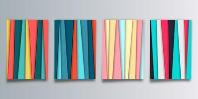 Set of abstract background with colored stripes vector