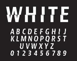 Cut alphabet font template. Letters and numbers cutting design vector