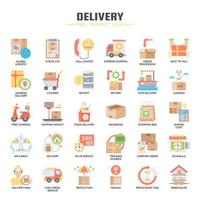 Delivery Flat Color Icons vector