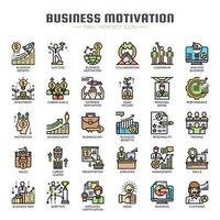 Business Motivation Thin Line Color Icons vector