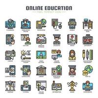 Online Education Thin Line Icons