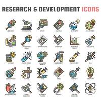 Research and Development Thin Line Icons vector