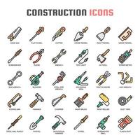Construction Tools Thin Line Icons vector