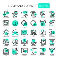 Help and Support Thin Line Monochrome Icons
