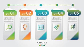 Infographic modern template for business with 5 steps vector