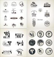 Large Label set for restaurant and cafe vector