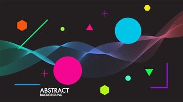 Abstract black background with dynamic linear futuristic waves vector