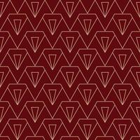 simple diamond art deco pattern in maroon and gold vector