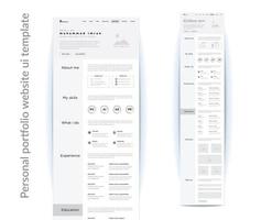 personal portfolio website user interface design template vector