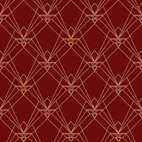 Simple elegant art deco seamless pattern red maroon pattern vector