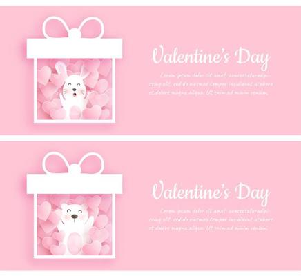 Set of Valentine's day banners.